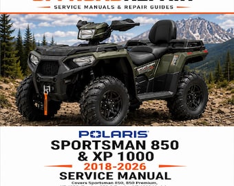 2018-2026 Polaris Sportsman 850 & XP 1000 Service Manual PDF Download