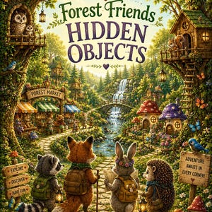 Forest Friends Hidden Object Book for Kids Ages 4-8 | Printable Search and Find Activity Book | Digital PDF Download
