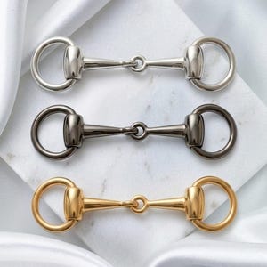 Horsebit Snaffle Link, Equestrian Shoe Ornament, DIY Shoe Accessory (Length 72mm, Inner Width 14mm)