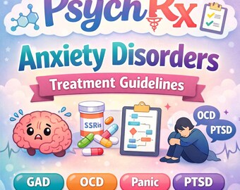 Guías de tratamiento para trastornos de ansiedad (libro electrónico) / Guía de estudio para farmacéuticos / Tablas de dosificación de antidepresivos / Recurso para doctores en farmacia (BCPP)