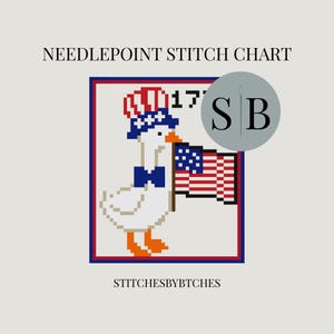 1776 Silly American Goose Digitale Nadelspitzen-Stickmuster
