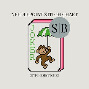 Joker Mahjong-brickor med nålsticksmönster (digital nedladdning)