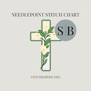 Calla Lily Cross Stitch Pattern: Floral Needlepoint Chart (Digital Download)