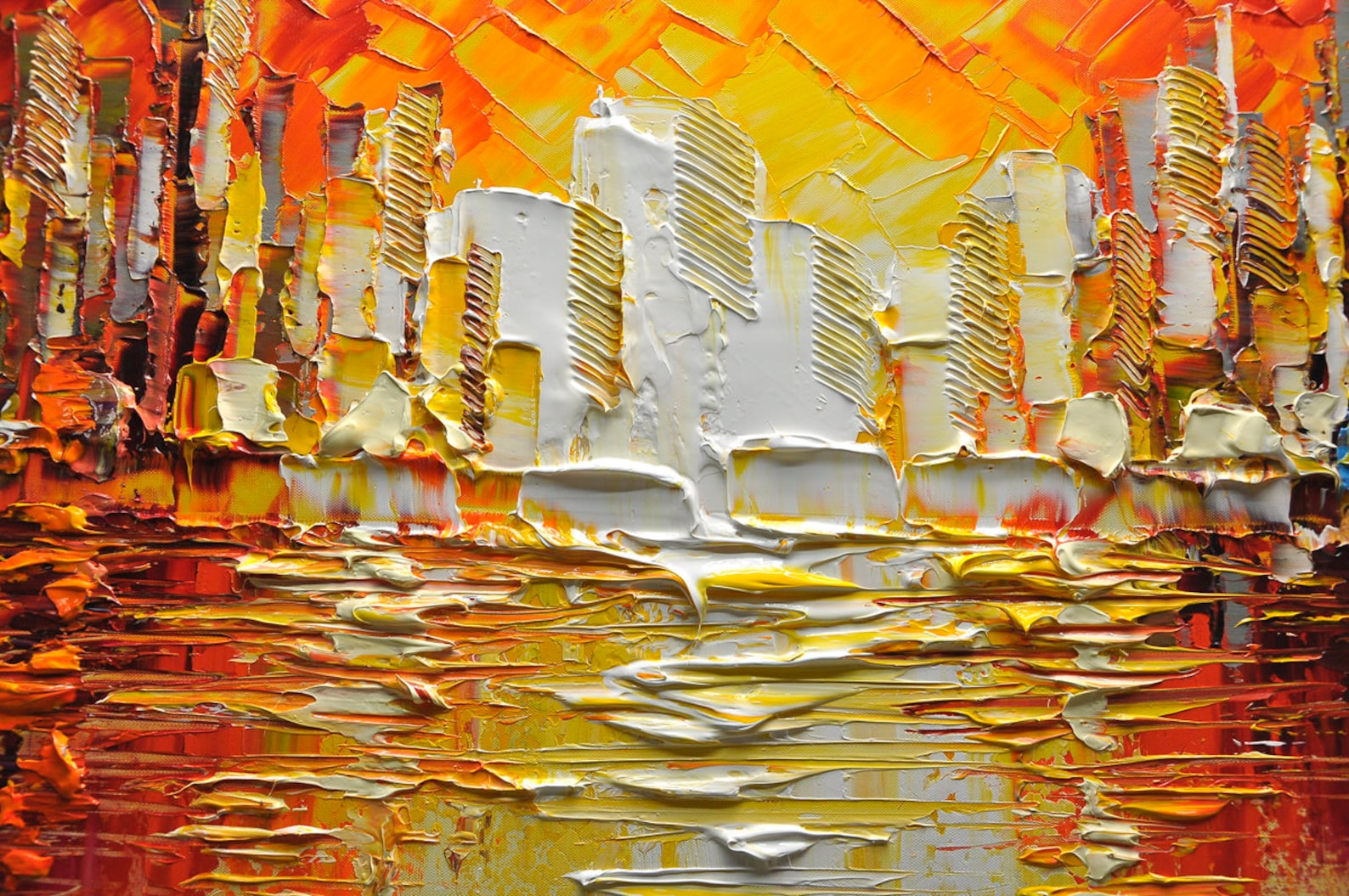Mur de peinture abstraite peinture acrylique empâtement Etsy