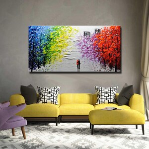 Abstract Wall Painting, expressionism Textured Painting,Impasto Landscape Painting ,Palette Knife Painting on Canvas by Chen image 6