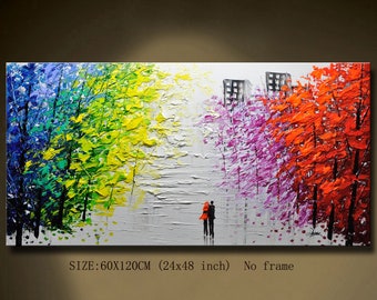 Original Acrylic Painting On Canvas Texture Wall Art Knife Abstract Art Wall art for living room, bedroom,office, Personalized lovers Gift