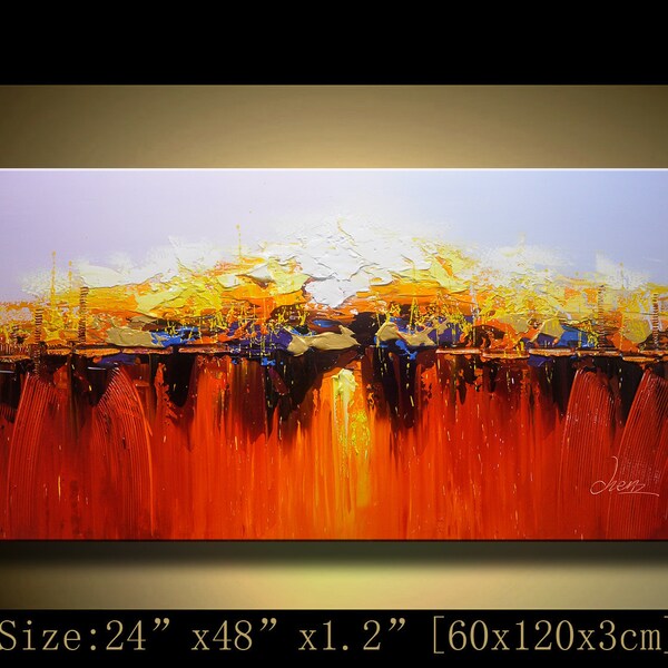 contemporary wall art,Palette Knife Painting,colorful Landscape painting,wall decor,Home Decor,Acrylic Textured Painting ON Canvas Chen xx55