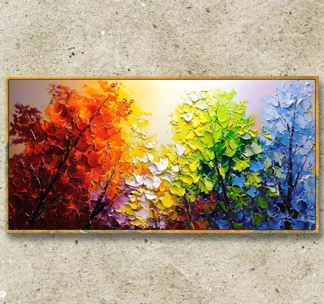 Acrylic Textured Tree Painting ON Canvasmodern Artpalette Etsy Il 1080xN.4428813599 R8v3