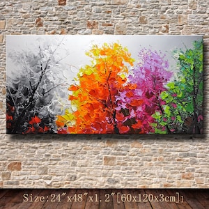 Textured Palette Knife Oil Painting: Abstract Landscape Canvas Art
