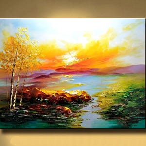 Impasto Landscape Oil Painting: Vivid Palette Knife Art