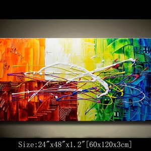 Large Abstract Painting: Vibrant Modern Art on Canvas