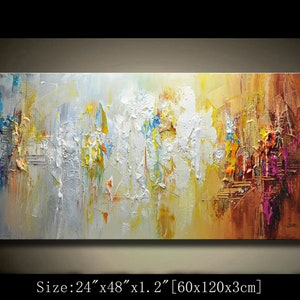 Textured Abstract Landscape Painting: Modern Palette Knife Canvas Art