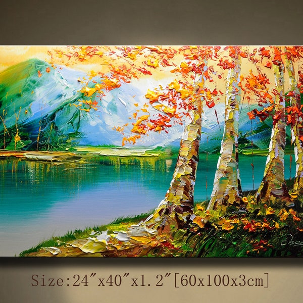 contemporary wall art  Modern Textured Painting,Impasto  Landscape  Textured Modern Palette Knife Painting,Painting on Canvas. Chen 1921