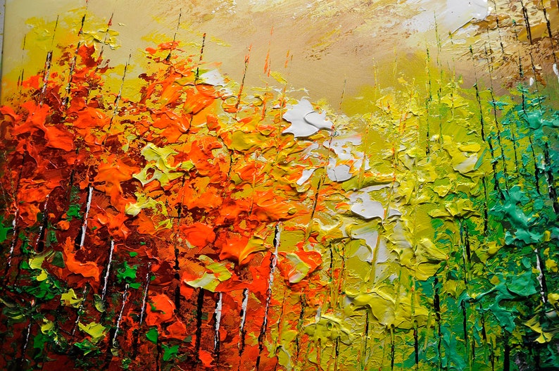 Large Original Oil Painting on Canvaslandscape Colorful Etsy