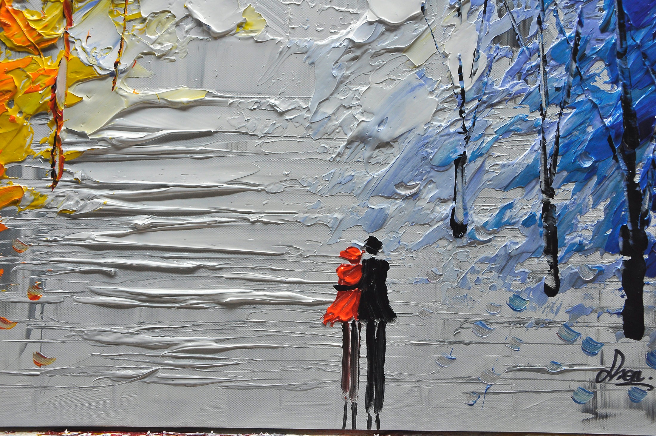 Contemporary wall artPalette Knife Paintingcolorful Etsy