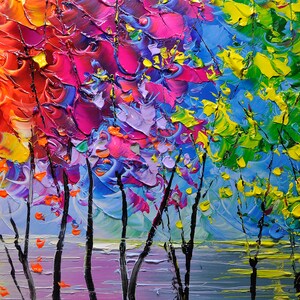 Autumn Fire Impasto Wall Art