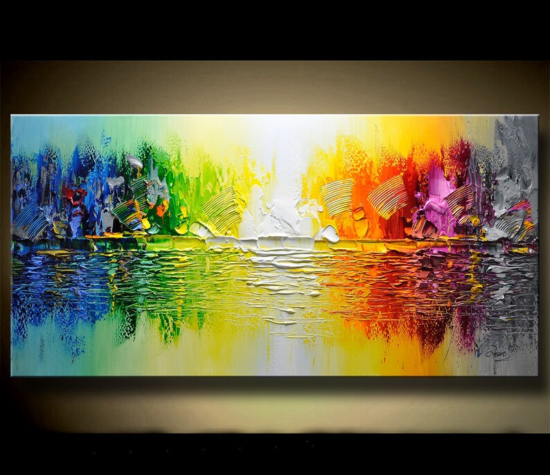 Large Original Acrylic Paintings on Canvas Boho Wall Etsy