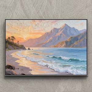 Textured Ocean Wave Painting on Canvas: Minimalist 3D Wall Art