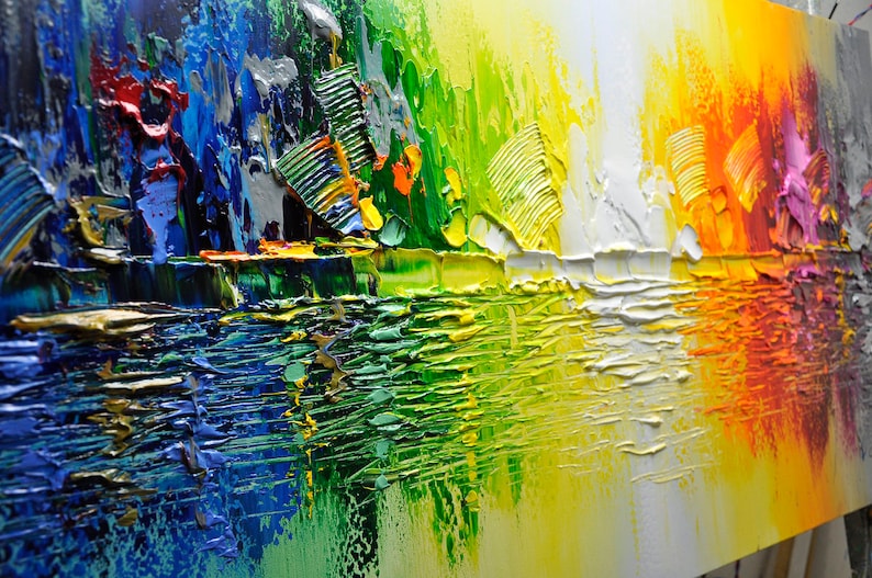 Large Original Acrylic Paintings on Canvas Boho Wall Etsy