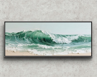 Textured Ocean Wave Painting 3D Impasto Coastal Wall Decor