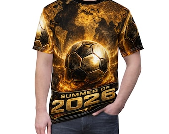 Summer of 2026 Soccer Ball Tee | World Map Flame Graphic