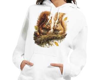 Cute Squirrel Hoodie | Woodland Animal Hoodie | Forest Nature Sweatshirt | Cozy Autumn Gift | Squirrel Lover Hoodie