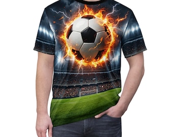 Flaming Soccer Ball Stadium Tee | Soccer shirt