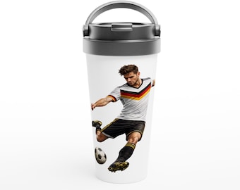 Thermo Travel Mug Germany Football 2026 | Stainless Steel Coffee Mug Stadium Fan Accessory Leakproof
