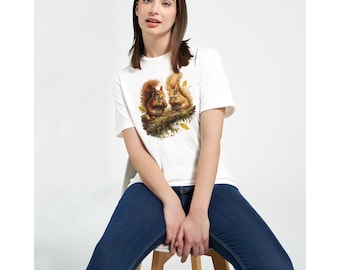 Cute Squirrel T-Shirt | Woodland Animal Shirt | Forest Nature Tea | Autumn Wildlife Shirt | Squirrel Lover Gift