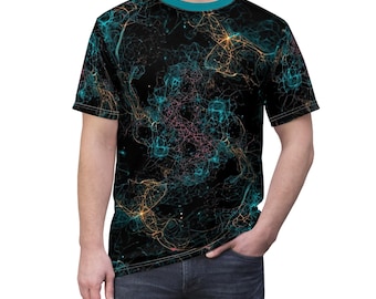 Nebula Swirl All-Over Print Tee — Cosmic Abstract Galaxy Shirt
