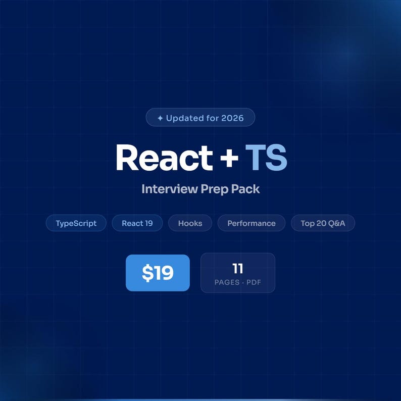 Guide de préparation aux entretiens React TypeScript 2026 | Hameçons React 19 Performance Top 20 QA image 2