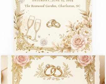 Elegant Blush Floral Wedding Invitation Template (Digital Download)