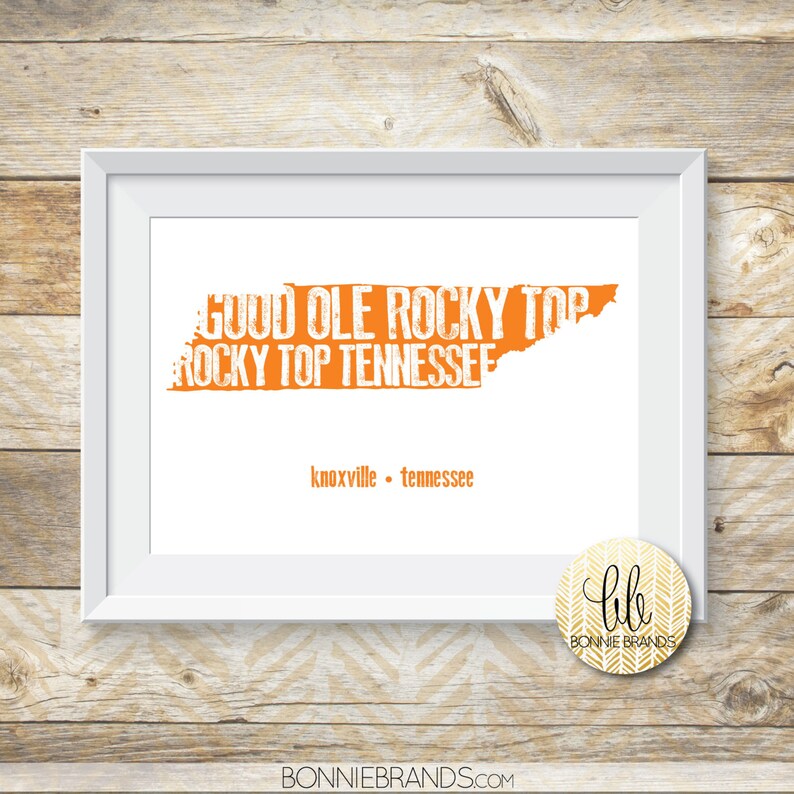 8x10 INSTANT DOWNLOAD // Rocky Top Tennessee State Print // University of Tennessee Wall Art ...