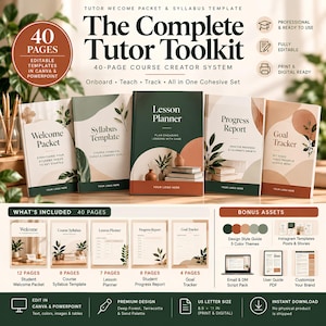Welkomstpakket en syllabussjabloon voor docenten | 40 pagina's tellende toolkit voor het maken van cursussen | Lesplanner, voortgangsrapport en onboardingpakket voor studenten