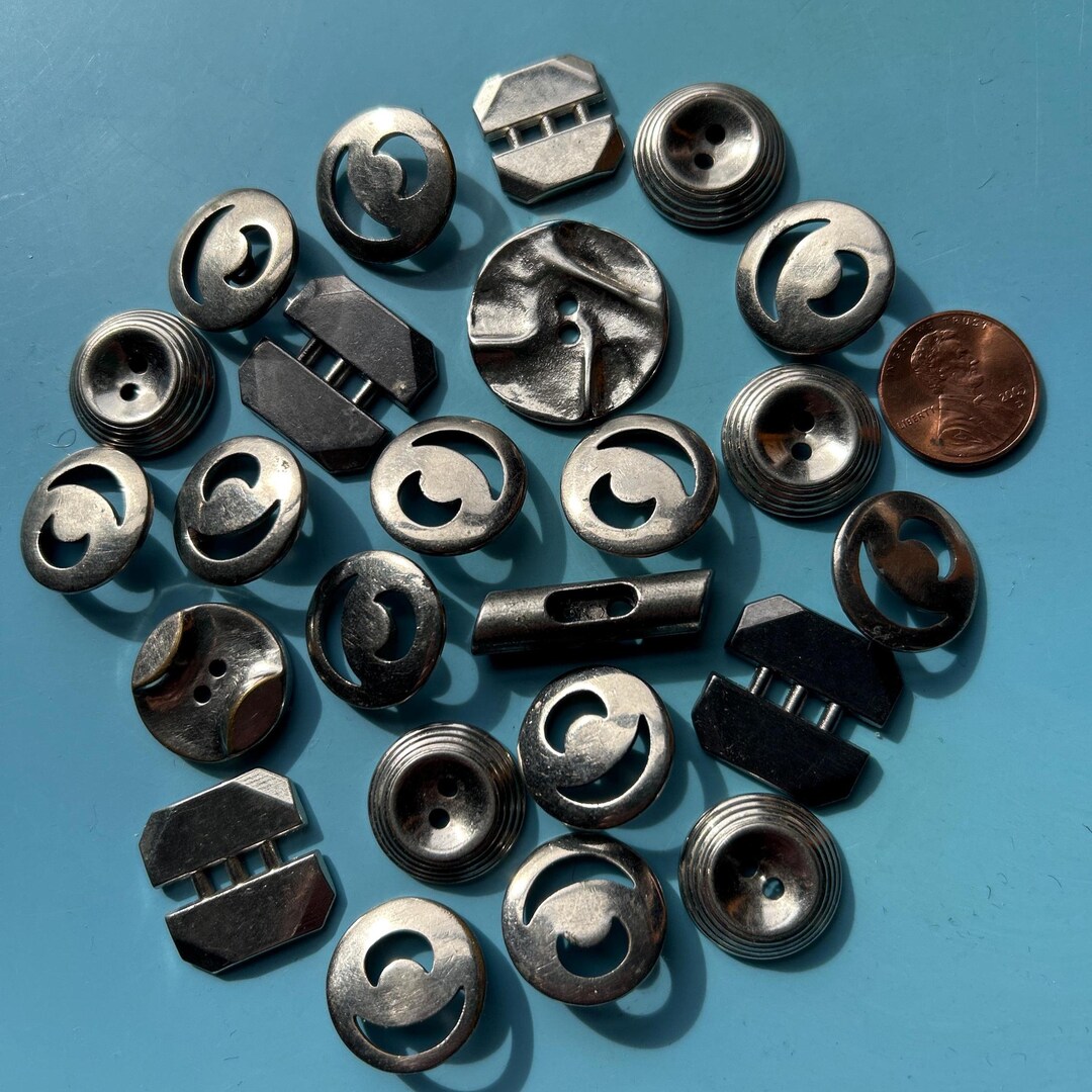 24 Assorted Silver Color Buttons Approximately 3/4 Inch - Etsy