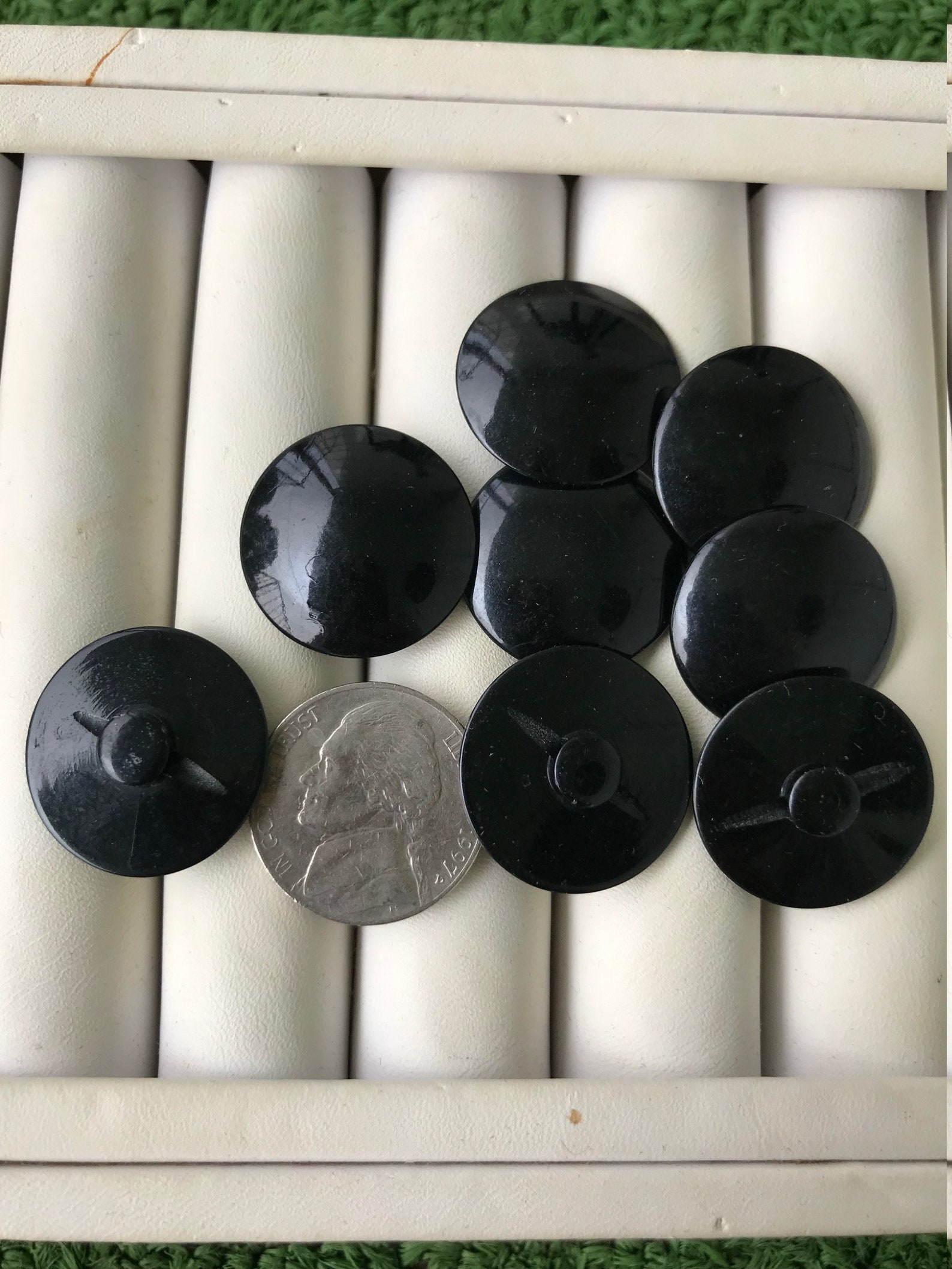Set of 8 Shiny Black Shank Buttons Vintage Plastic Buttons 7/8 | Etsy