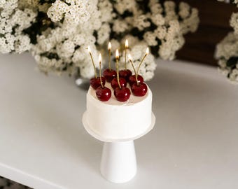 Bento Cake Candles, Cherry Cake Candles Set of 10, Realistic Berry Birthday Candles, Olive & Beeswax, Unscented Cake Topper