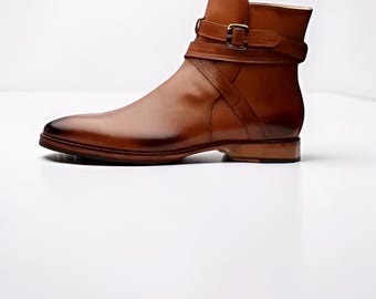 Scarpe marroni fatte a mano da uomo con cinturino singolo in monk_strap