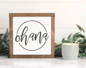 Ohaha Sign, Mini Sign, Wood Sign, Framed Sign, Family Sign, Hawaiian Sign, Farmhouse Decor, Neutral Decor