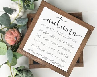 This Is Autumn, Framed Wood Sign, Rustic Home Decor, Farmhouse Style, Wall Decor, Custom Sign, Fall Decor, Mini Sign