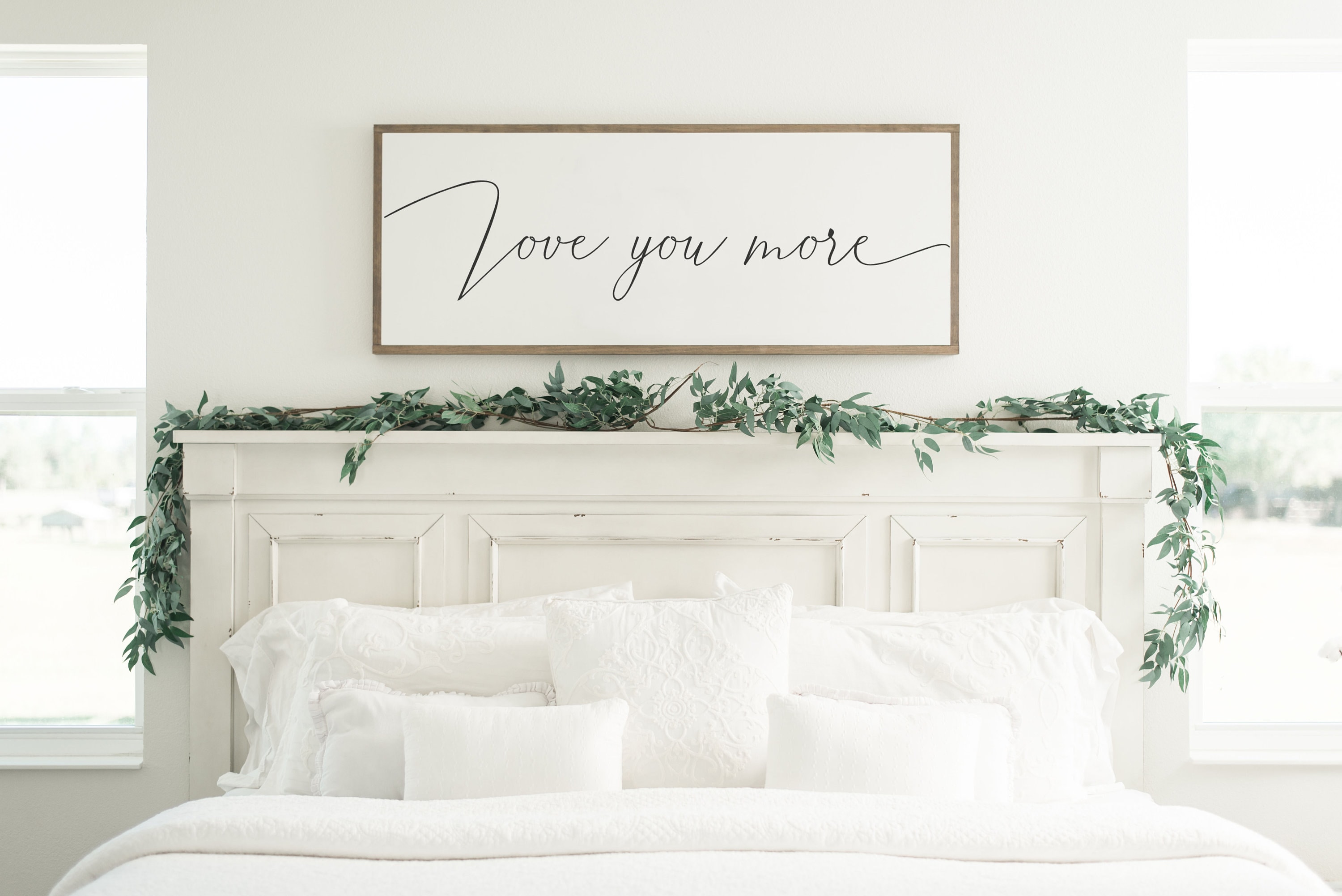 Love You More Sign Above the Bed Bedroom Sign Master - Etsy