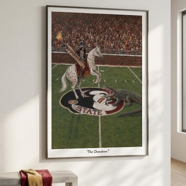The Showdown | FSU Seminoles vs Gators Vintage Sports Art (Digital) 2 Versions