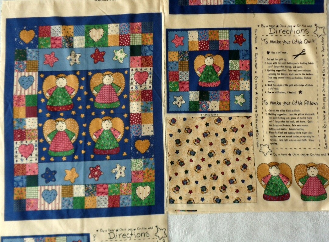 Vintage LITTLE QUILTS Fabric Panel Angel Star Doll Quilt & Etsy