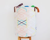 Geometric Laundry Hamper, Large Fabric Basket, Toy Storage, Minimalist Nursery Decor, Scandinavian Design
