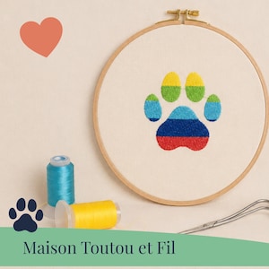FICHIER DE BRODERIE Patte arc en ciel, coloré et fun, téléchargement instantané