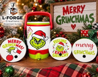 Mischievous Green Christmas Monster Standard 12 oz Can Cooler Bundle | 3MF Digital Files