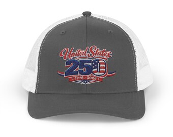 USA America 250th Anniversary - Embroidered Snapback Trucker Cap