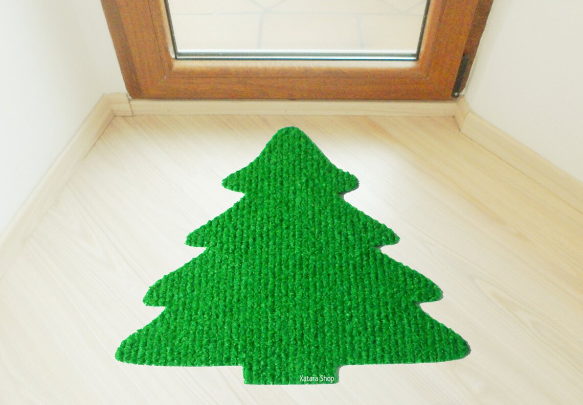 Christmas Tree Rug Slim Design Rug Pine Silhouette Mat. Etsy