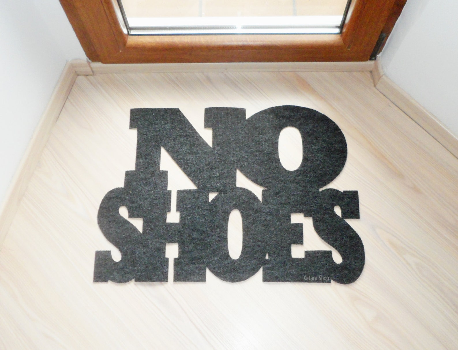 No Shoes Floor Mat Message Sign. Slim Doormat Etsy