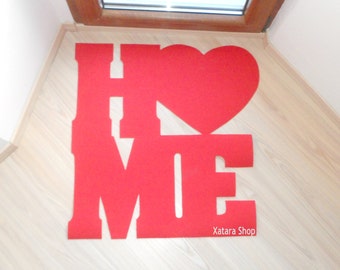 HOME floor mat. Welcome indoor doormat, thin welcome mat